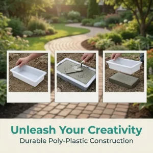DIY Paving Brick Mould Rectangle Shaped Walk Maker Reusable Concrete Path Maker Mold For Lawn Patio Yard Garden