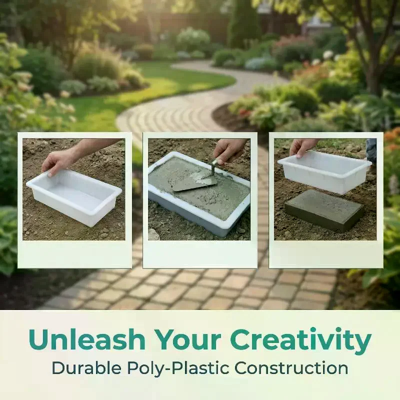 DIY Paving Brick Mould Rectangle Shaped Walk Maker Reusable Concrete Path Maker Mold For Lawn Patio Yard Garden - Image 2