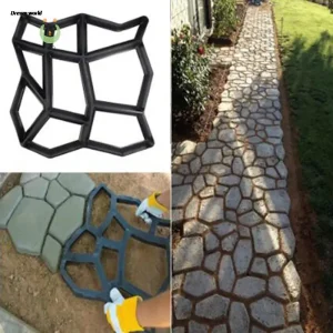 DIY Paving Mould Home Garden Floor Road Concrete Stepping Driveway Stone Path Mold Patio Maker Black Plastic Making garden