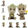 Disney Marvel Avengers Groot Mini Figure Pen Holder Flower Pot Anime Toys Action Figure Sitting Groot Christmas Kids Toys Gifts