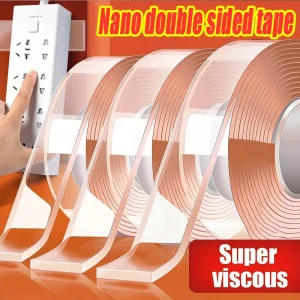 Double Sided Powerful Adhesive Multipurpose Removable Adhesive Tape Transparent Grip Mounting Washable Waterproof Strong Sticky