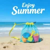Drawstring Sandproof Mesh Beach Tote Stores Shells Clothing Towels Ideal for Travel Getaway Swimming and Daily Beach Use