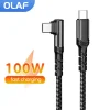 Elbow 100W Type C TO Type C Cable For iPhone 17 16 15 Huawei Samsung Fast Charging USB C Cable