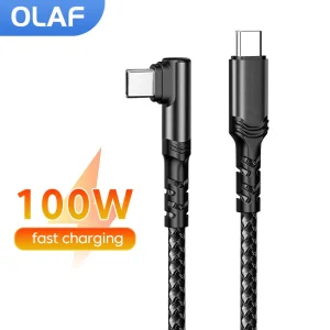 Elbow 100W Type C TO Type C Cable For iPhone 17 16 15 Huawei Samsung Fast Charging USB C Cable