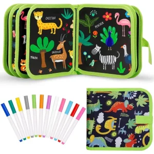 Erasable Doodle Book for KidsToddlers Toys Reusable Drawing Pads with Watercolor Pens Preschool Toy Trip Writing Painting Set