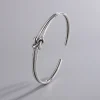 European Retro Personality Rope Buckle Two Thread Knotting Bangle Fashion 925 Sterling Silver Popular Opening Bracelets SL022