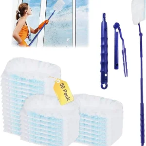 Extended Pole Dust Collector Disposable Fiber Cloth Electrostatic Precipitator Household Office Magic Duster CCD003