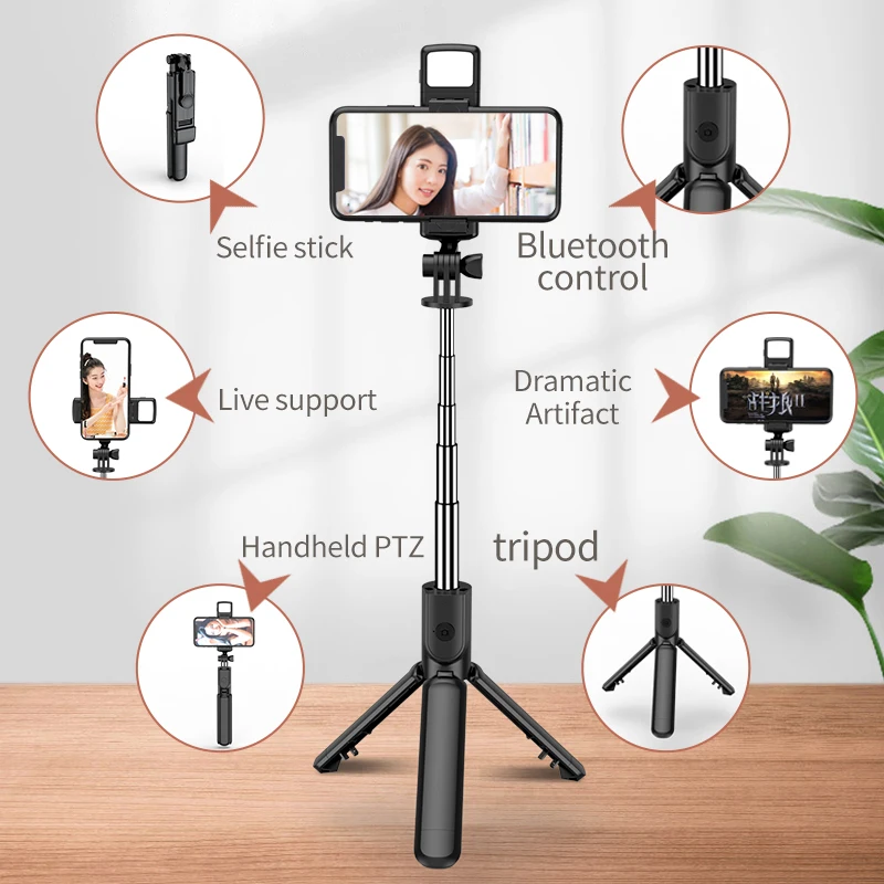 FGCLSY New Tripod for Smartphone Camera,Stand with Bluetooth shutter and light,Wireless Selfie Stick brackets with Phone Holder - Image 6