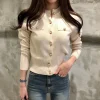 Fashion Women Cardigans Korea Autumn Long Sleeve Sweater Knitted Coat Short Casual Single Breasted Korean Slim Chic Ladies Tops