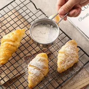Fine Mesh Sieve Strainer Stainless Steel Hand-held Flour Sifter Sugar Cocoa Matcha Powder Kitchen Baking Strainers