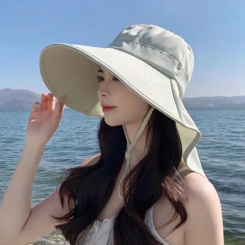 Fisherman Hat Wide Brim Sun Hat Shawl Neck Flap UV Protection Outdoor Travel Beach Hat Women Accessories Summer - Image 5