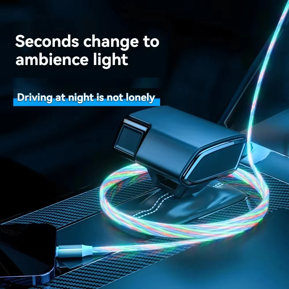 Flowing LED Light 60W USB C to Type C Fast Charger Cable Cord for Samsung S25 S24 Xiaomi Redmi Huawei iPhone 15 16 17 pro max - Image 4