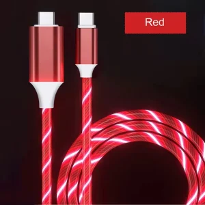 Flowing LED Light 60W USB C to Type C Fast Charger Cable Cord for Samsung S25 S24 Xiaomi Redmi Huawei iPhone 15 16 17 pro max