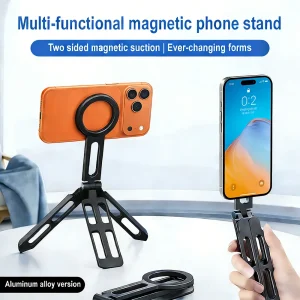 For Magsafe Magnetic Foldable Phone Tripod Alloy Smartphone Holder For iPhone 17 16 15 Pro Max Travel Selfie Stick Phone Stand