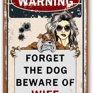 Funny Man Cave Metal Signs for Garage Accessories Bar Wall Decor Sign Vintage Posters Forget The Dog Beware Of Wife Tin