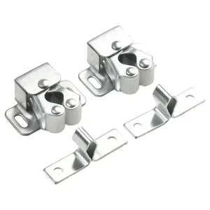Furniture Door stoppers antique copper color Cupboard Cabinet Door roller Latch Twin Double Catches with striker and free Screws