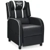GOFLAME Gaming Recliner Chair PU Leather Single Recliner Sofa Adjustable w/ Footrest