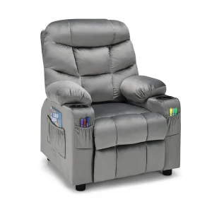 GOFLAME Recliner Sofa, Lounge Chair with Cup Holder, Pockets, Headrest, Adjustable Backrest