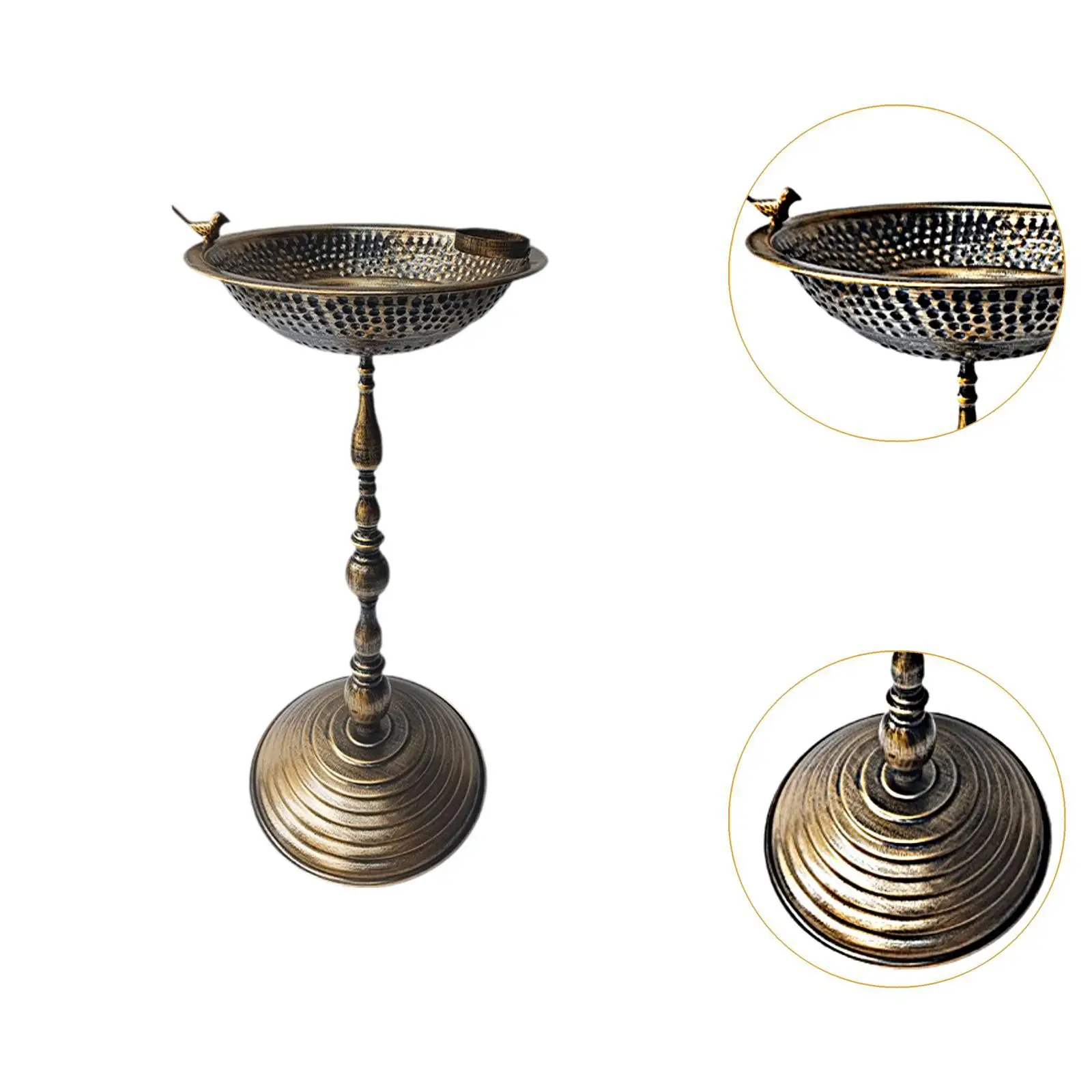 Garden Bird Bath Yard Decor Round Base Design Birdfeeder for Lawn Yards Outdoors