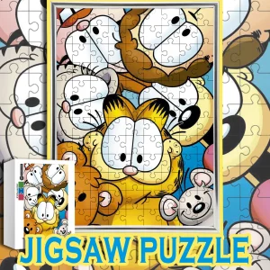 Garfield All Characters Face Stack Wooden Jigsaw Puzzle 108/200/300/500/1000pcs Color Box