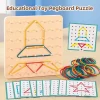 Geometric Creative Math Teaching Aids Creative Toy Graphics Rubber Tie Nail Boards with Cards Education Preschool Kids Toy