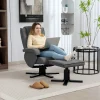 HOMCOM Rocker Swivel Recliner Chair with Footstool, Velvet Upholstered