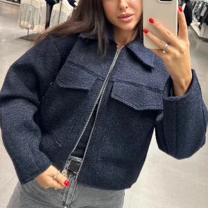 HXAO Women's Winter Tweed Jacket Women Coat Autumn Suede Demi-season Fleece Jackets for Women Zipper New in Coats 2024 Outerwear