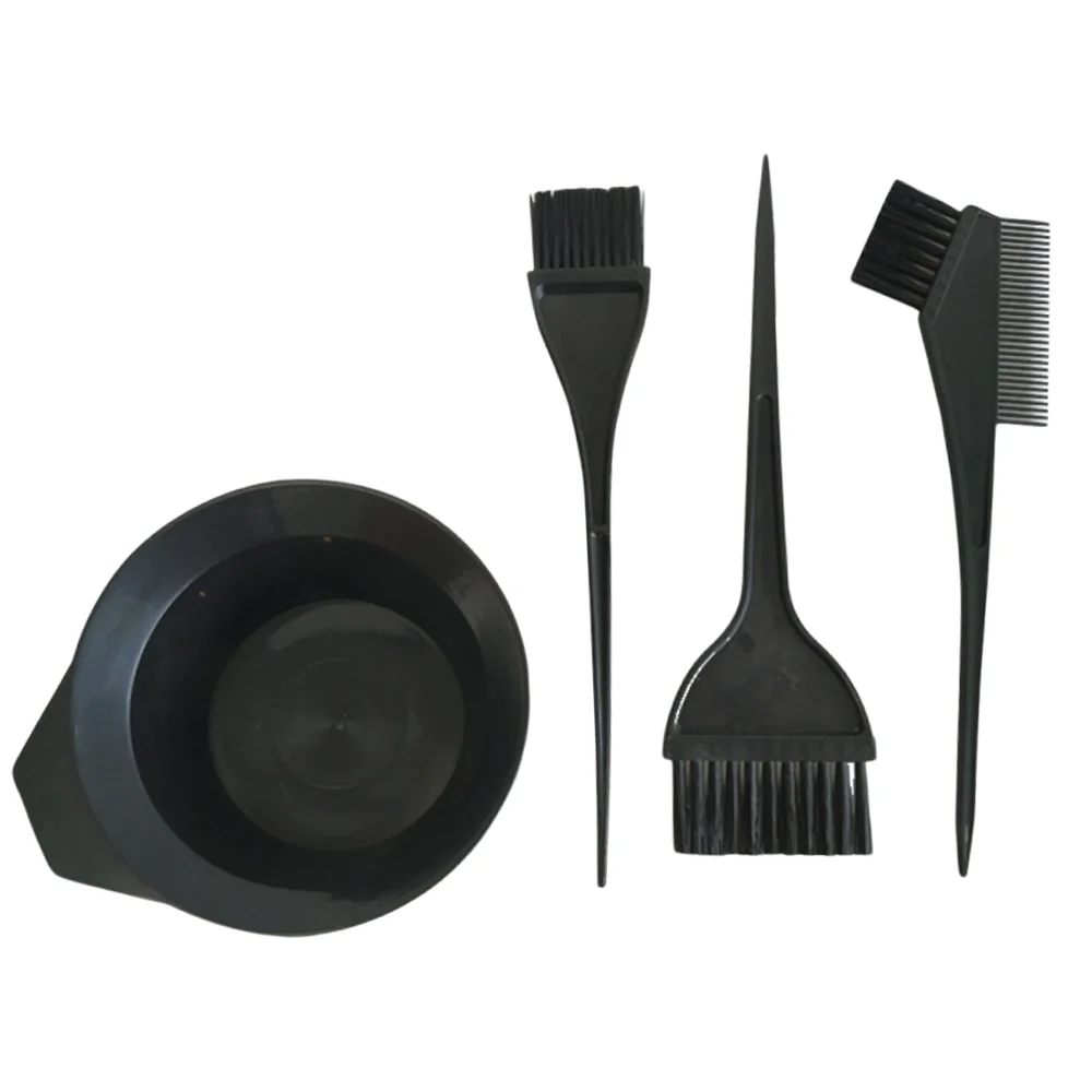 Hair Dye Brush Tool 8-Piece Set, Dye Applicator Mixing Bowl Straight Handle Comb Soft Bristle Brush, 4pcs - Image 3