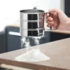 Hand-held Small Flour Sieve Baking Utensils Stainless Steel Manual Sieves Cup Stainless Steel Powder Sieve Kitchen Baking Tools
