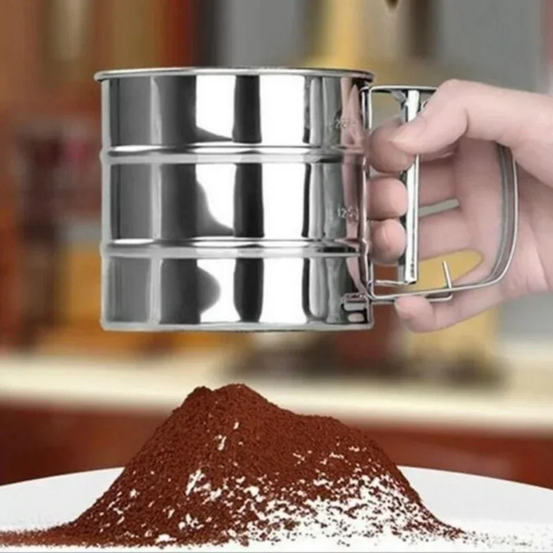 Hand-held Small Flour Sieve Baking Utensils Stainless Steel Manual Sieves Cup Stainless Steel Powder Sieve Kitchen Baking Tools - Image 2