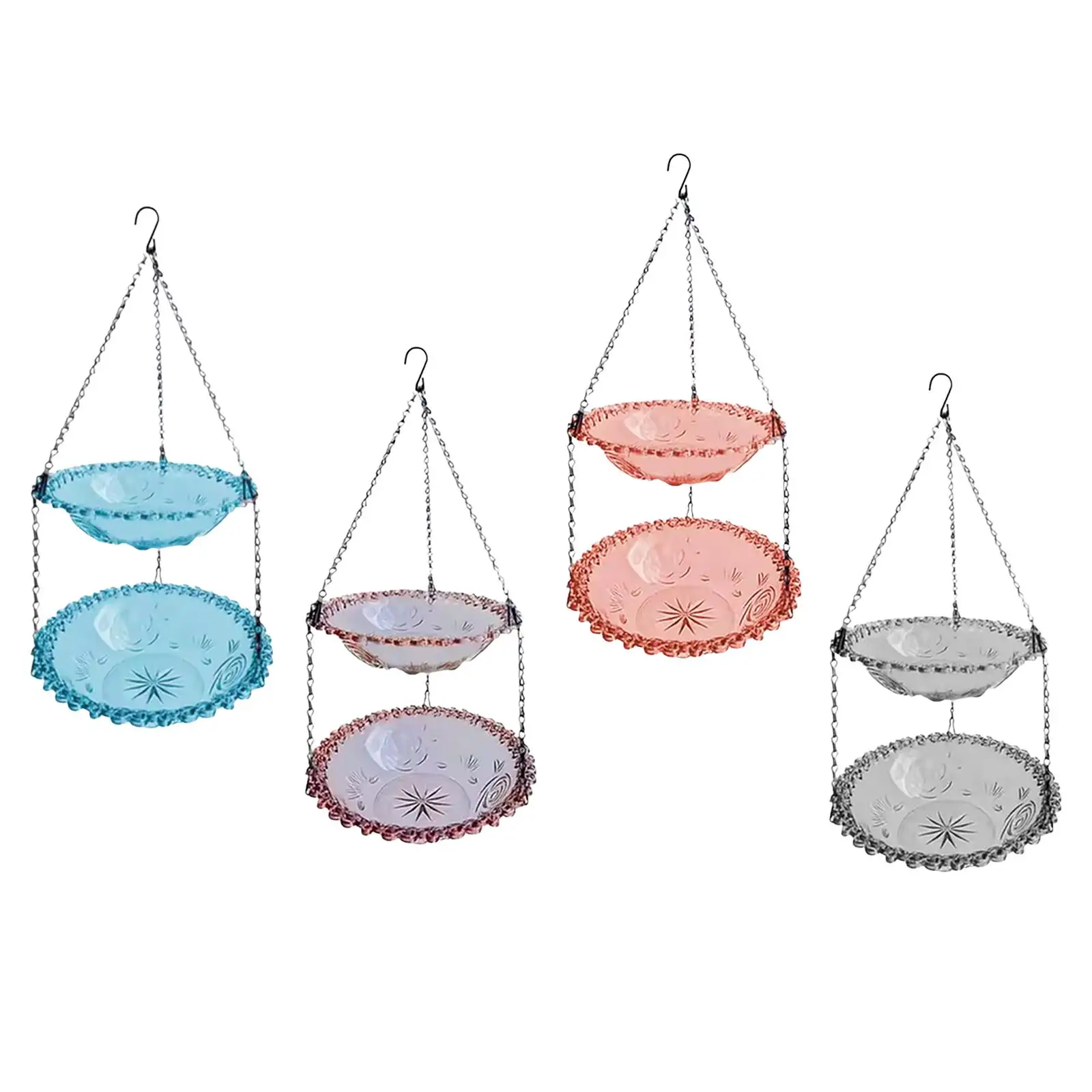 Hanging Bird Bath Accessory Feeding Station Decorative Outdoor Bird Feeder Garden Birdbath for Backyard Outside Yard Patio