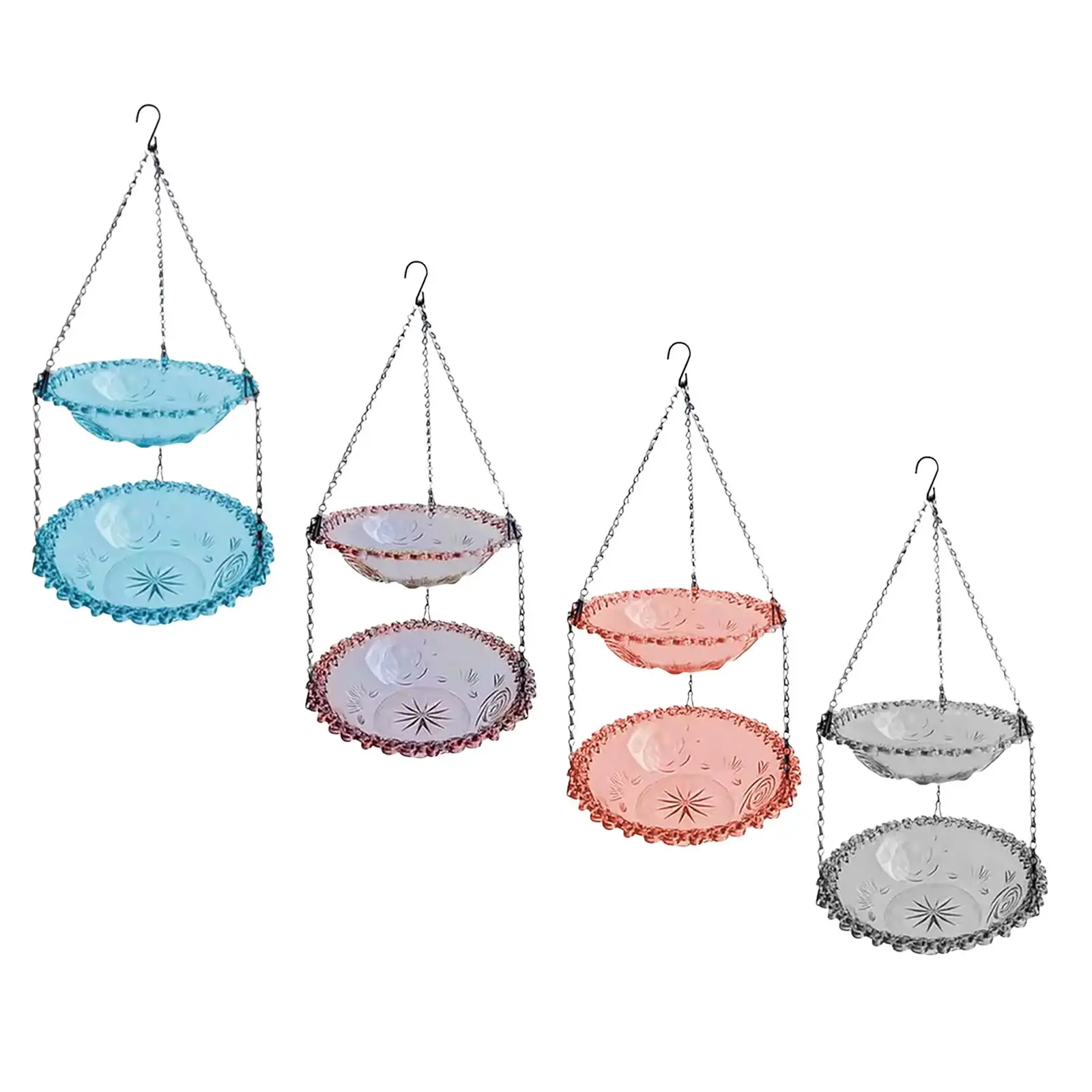 Hanging Bird Bath Accessory Feeding Station Decorative Outdoor Bird Feeder Garden Birdbath for Backyard Outside Yard Patio