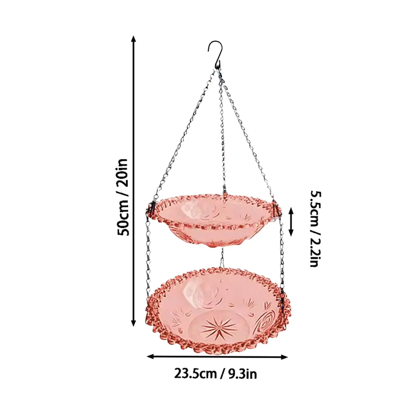 Hanging Bird Bath Accessory Feeding Station Decorative Outdoor Bird Feeder Garden Birdbath for Backyard Outside Yard Patio
