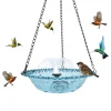 Hanging Bird Bath Fountain USB Powered Bird Water Feeder Outdoors Garden Landscape Decoration Hummingbird Bath Feeder Bowl