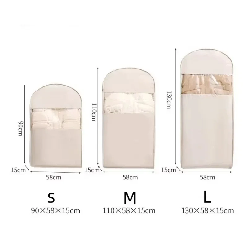 Hanging Garment Bag Transparent Dustproof Compression Household Storage Cover Down Jacket Coat Suit Wardrobe Organizer Storage - Image 6
