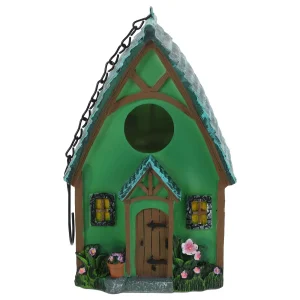 Hanging Resin Birdhouse Decor Garden Bird Nest Box for Outside Wall Mounted Natural Retreat for Bird Lovers Backyard Porch Use