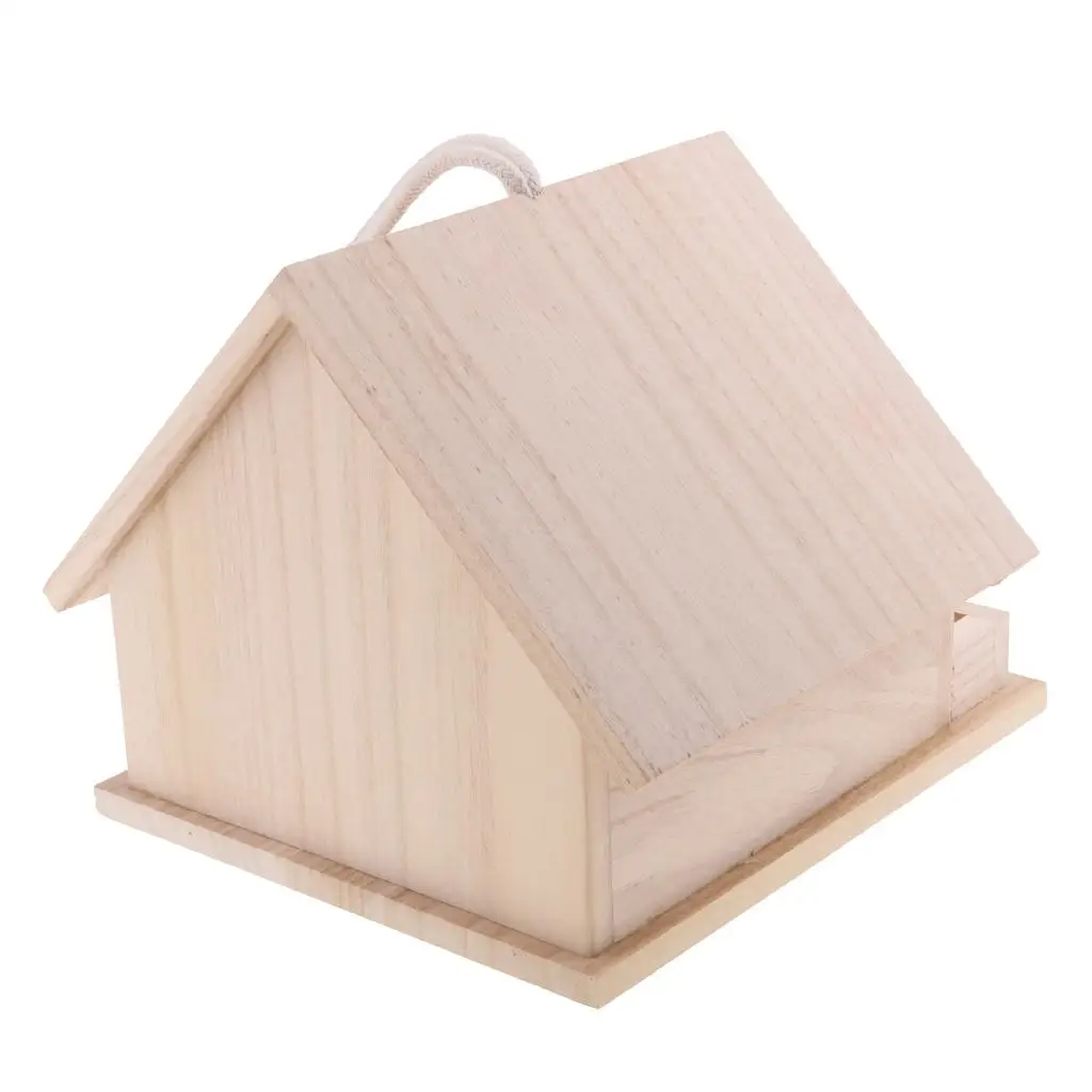 Hanging Wooden Bird House Large Nesting Box Outdoor Bird Shelter for Home Garden Decor