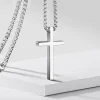Hip Hop Trend Cross Pendant Necklace for Men Simple Punk Silver Color Titanium Steel Chain Versatile Street Jewelry Accessories