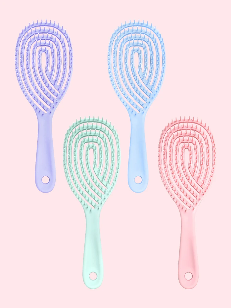 Hollow Out Hair Brush - Fast Blow Drying Scalp Massage Comb for Curly/Wet Hair, Detangling & Styling Tool - Image 2