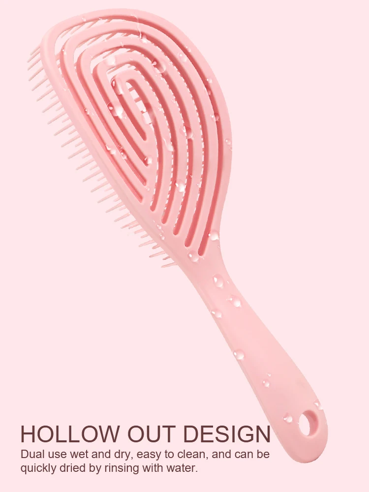 Hollow Out Hair Brush - Fast Blow Drying Scalp Massage Comb for Curly/Wet Hair, Detangling & Styling Tool - Image 4