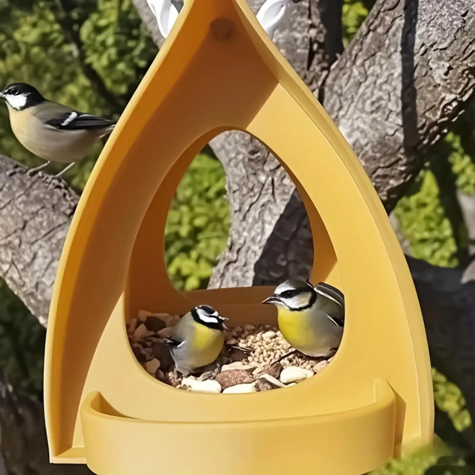 House Bird Feeder Open Design Station Hut Shape Hangable Mounted Small Hummingbird Feeder for Outside Garden Winter Balcony - Image 3