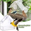 House Transparent Window Wild Bird Feeder Outdoor Removable Suction Cups Sliding Automatic Birds Feed Tray for Garden Patio Yard