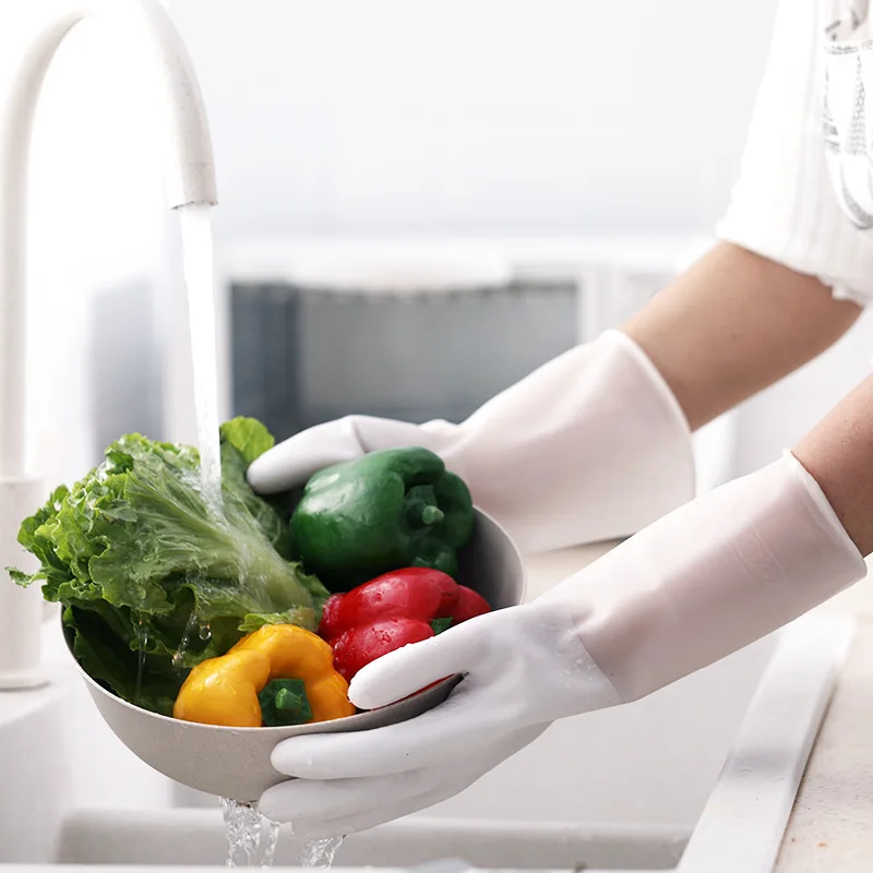 Household Dishwashing Gloves Women Washing Clothes Waterproof Rubber Gloves Thin Household Brush Bowl Latex Gloves #2723 - Image 2