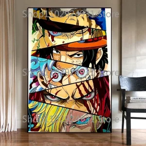 Japanese Anime One Piece Luffy Zoro Poster Colorful Creative Home Wall Art Decoration Print HD Printing Canvas Painting Gift