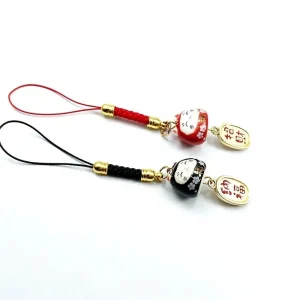 Japanese Lucky Cat Phone Straps Cute Keychain Bag Accessories Phone Key Strap Lanyard Hang Charm Car Key Ring Rope Decor