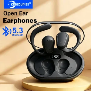 KEBIDUMEI Open Ear Headphones Bluetooth 5.3 Earphones Wireless Ear Hook Sports Headsets Noise Reduction HiFi Stereo Earbuds
