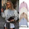 KONDALA Women Summer Stand-Collar Jacket 2026 New Trends Holidays Casual Zip-up Jacket Lady Fashion Simple Commute Light Jacket