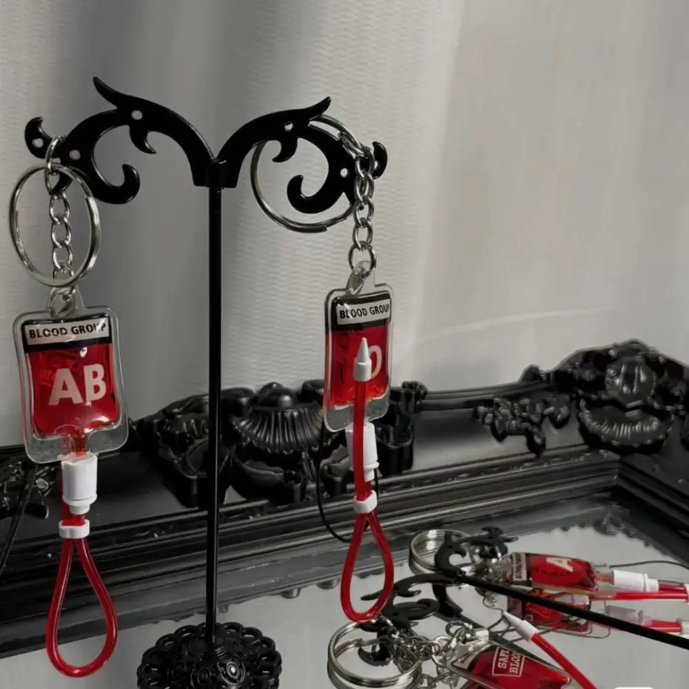 Keyring Type A B O AB Plasma Blood Bag Keychain Bag Charm PVC Mobile Phone Straps Fashion Unique Blood Bag Pendant DIY Accessory - Image 5