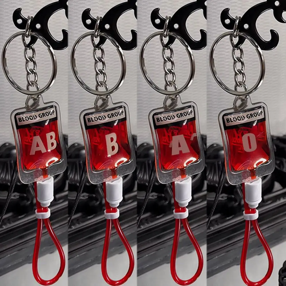 Keyring Type A B O AB Plasma Blood Bag Keychain Bag Charm PVC Mobile Phone Straps Fashion Unique Blood Bag Pendant DIY Accessory - Image 4