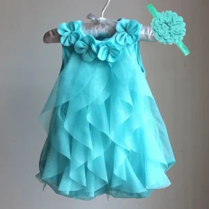 Kids Toddler Baby Girl Dress Summer Chiffon Evening Birthday Party Dresses for Girls Clothes & Headband